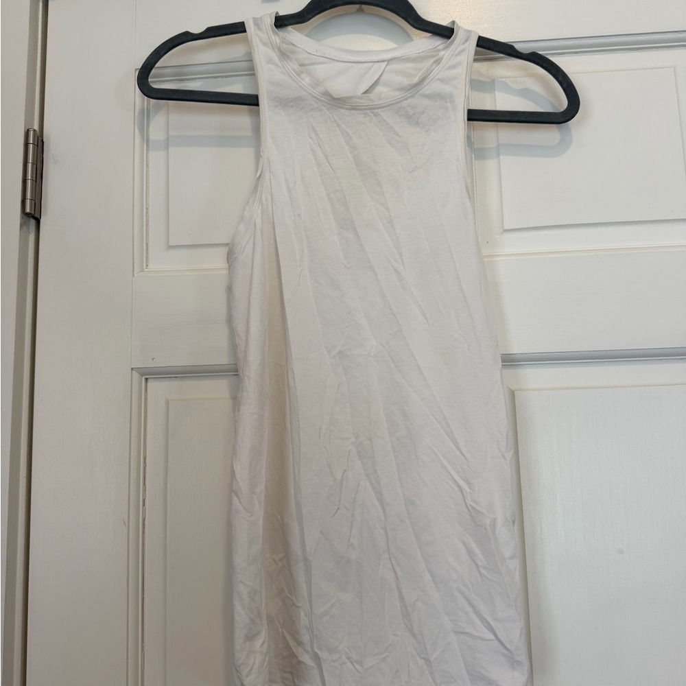 Lululemon Simple White Sleeveless Tank with Open Back